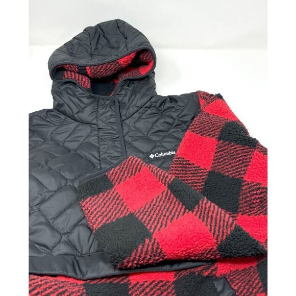 Columbia Women's Sweet View Fleece Pullover, Black/Red Lily Check, Size XXL - Picture 7 of 8